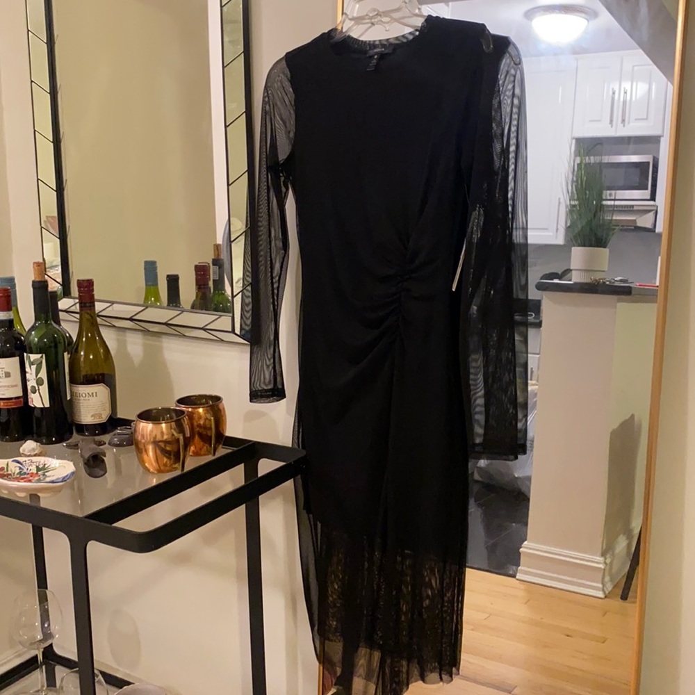 Aqua black dress